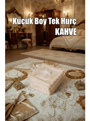 Belirtilmemiş Çeyizlik Küçük Tek Hurç Çiçekli, Kadife Tek Hurç Çeyizlik Dantelli Hurç, Küçük Boy Hurç
