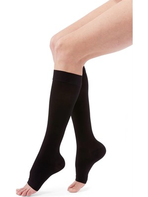 Belirtilmemiş Duomed Dizaltı Varis Çorabı - Ccl1 - Burnu Açık - Siyah - Xxl