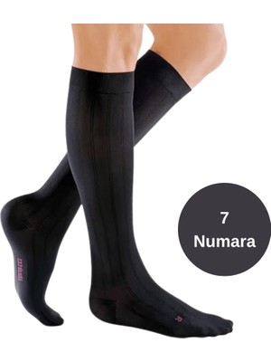 Belirtilmemiş For Men Dizaltı Varis Çorabı - Ccl2 - Burnu Kapalı - Siyah - 7 Numara
