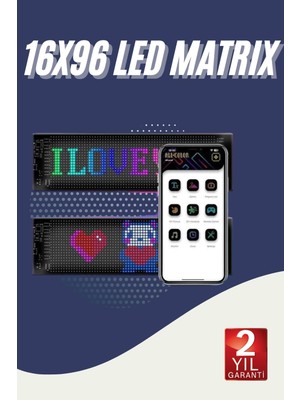 Aksiyon Global Cama Yapışan En Büyük Boy 16X96 Telefon Kontrollü LED Ekran Digital Araba Yazısı - Lisinya