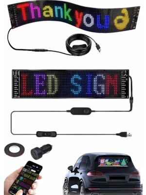 Aksiyon Global Cama Yapışan En Büyük Boy Telefon Kontrollü LED Ekran Digital Araba Yazısı - Lisinya