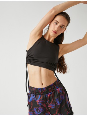 Koton Halter Yaka Yanları Büzgülü Crop Atlet