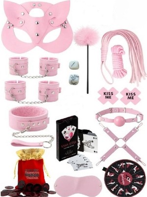 Candy Women Fantazi Set  Detaylı Kelepçe ve Tasmalı 15 Parça