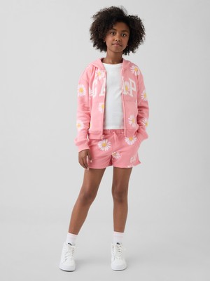 Gap Kız Çocuk Pembe Gap Logo Fransız Havlu Kumaş Pull-On Şort