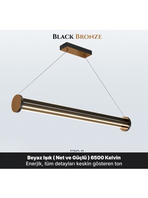 Enzo Light Arya 3'lü Lineer Sarkıt Avize - Kumandalı Dim Edilebilir - Aşağı & Yukarı Işık