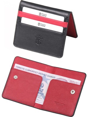 Ancora Leather Hakiki Deri Para Bölmeli Çıtçıtlı PORTFÖY-UNISEX-26210
