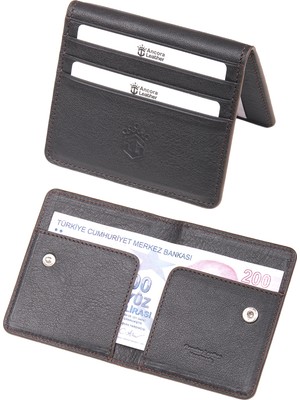 Ancora Leather Hakiki Deri Para Bölmeli Çıtçıtlı PORTFÖY-UNISEX-26210