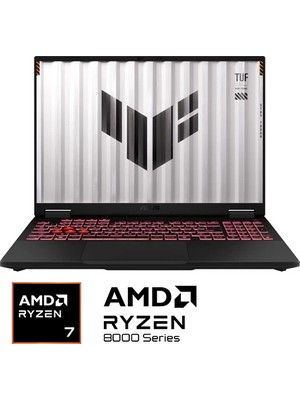 Asus TUF Gaming A16 FA608PP-RV15 AMD Ryzen 7 8745HX 16GB 512GB SSD RTX5070 Freedos 16" Taşınabilir Bilgisayar