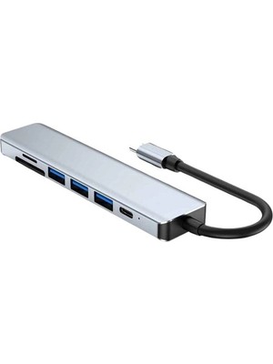 Astraltech 8 Portlu Macbook Çevirici Type C Hub  Sd Tf USB Çoğaltıcı Ethernet
