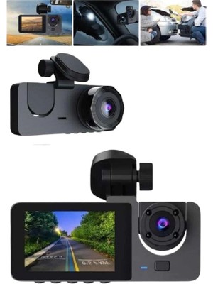 Astraltech Araç Içi Dikiz Kamerası Sürüş Kaydedici 3 Lensli Dvr Kamera