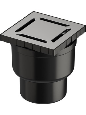 TeknoKapsül V-Flow Kare 5608276 Duş Kanalı, Alttan Çıkışlı, 10X10 Cm, Dk 100 Kapak, Mat Krom