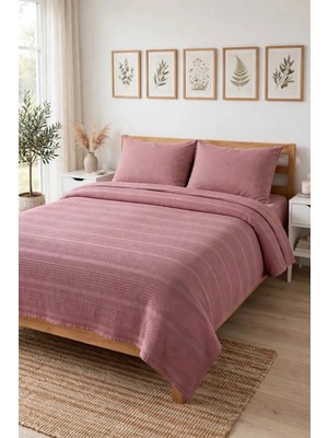Evde Home Pamuk Dual Çift Kişilik Pike Seti 200X230, Lastikli Çarşaf 160X200, 2 Yastık Kılıf
