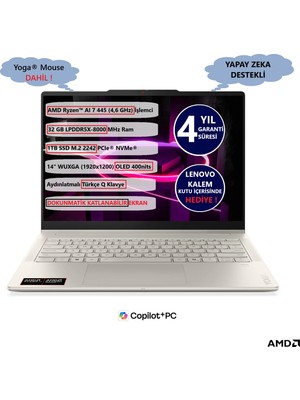 Lenovo Yoga 7 2-In-1 14AGP11 Ryzen Aı 7 445 32GB 1tb 14" OLED Touch Freedos 83TD005QTR Taşınabilir Bilgisayar