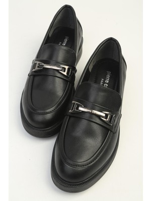 Benetton Siyah Cilt Kadın Loafer PC-54169