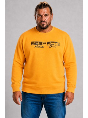Moc Grande Mocgrande Erkek Büyük Beden Sıfır Yaka 3ip Sweat Respect 24205 HARDAL
