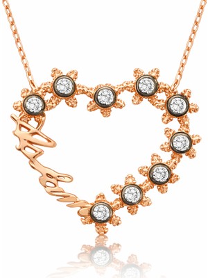 Inure Jewelry Gümüş Aşkım Yazılı Kalpli Bayan Kolye