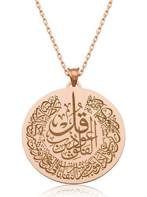 Inure Jewelry ​Gümüş Rose Felak Suresi Bayan Kolye