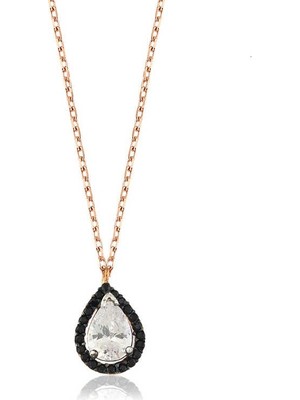 Inure Jewelry Gümüş Beyaz Damla Bayan Kolye