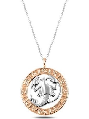 Inure Jewelry Gümüş Rose Yengeç Burcu Kolye