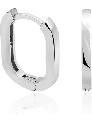 Inure Jewelry Gümüş Taşsız J Bayan Küpe