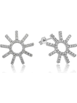 Inure Jewelry Gümüş Güneş Bayan Küpe