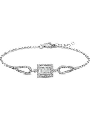 Inure Jewelry Gümüş Baget Taşlı Bileklik