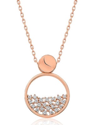 Inure Jewelry Gümüş Rose Çiğ Damlası Bayan Kolye