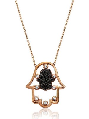 Inure Jewelry Gümüş Fatma Ana Eli Bayan Kolye