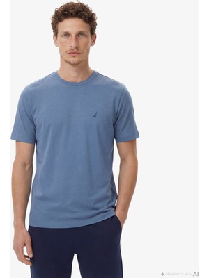 Nautica Erkek Mavi Regular Fit T-Shirt V65359T.4VT