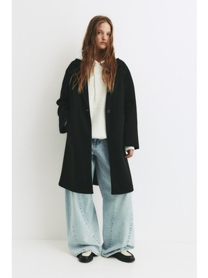 Allbucks Pull & Bear, Düğmeli Midi Kaşe Kaban ABPNB00019