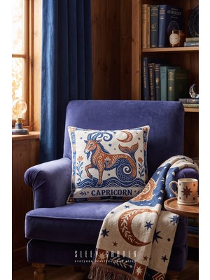 Sleep Garden Oğlak/capricorn Burç Tasarım Modern Dekoratif Kırlent Kılıfı 43X43