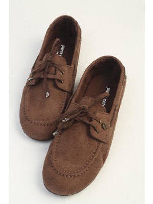 Benetton Kadın Kahve Süet Görünümlü Loafer PC-56300