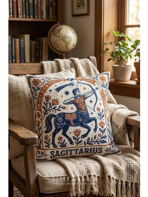 Sleep Garden Yay/sagittarius Burç Tasarım Modern Dekoratif Kırlent Kılıfı 43X43