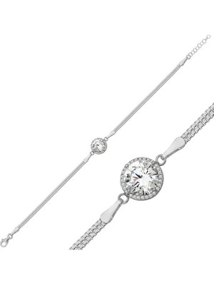 Inure Jewelry Gümüş Tektaş Bayan Bileklik