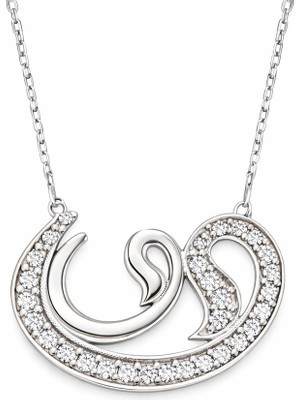 Inure Jewelry Gümüş Vav Bayan Kolye