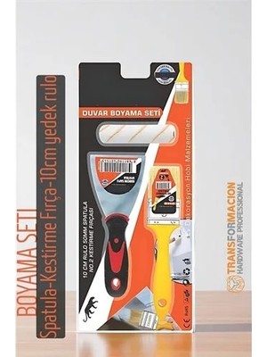 Enco Store Boyama Seti - Spatula - Kestirme Fırça - 10CM Yedek Rulo 721856