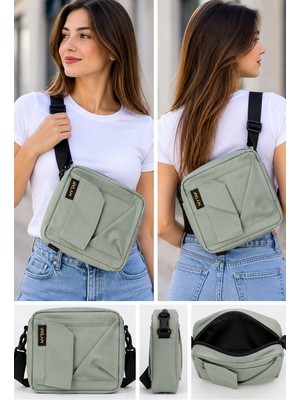 Nirvana Unisex Günlük Ayarlanabilir Omuz Çantası Açık Yeşil