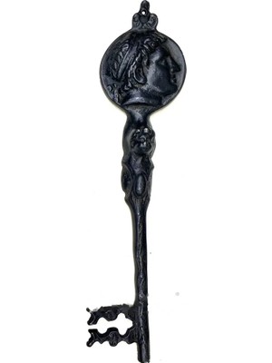 MiraLive Sezar Figürlü Dekorartif Büyük Anahtar, 270X66 mm - Antik Tarihi Vintage Biblo Süs Anahtarı