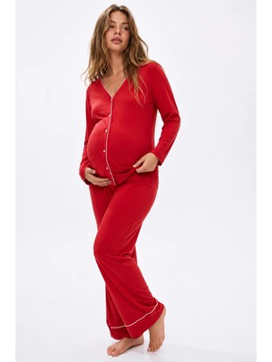 Şuranur Bambu Kumaş Hamile ve Lohusa Pijama Takımı