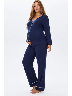 Şuranur Bambu Kumaş Hamile ve Lohusa Pijama Takımı
