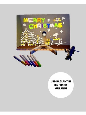 Astraltech USB Bağlantılı LED Akrilik Çizim ve Not Tahtası