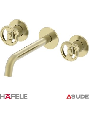 Hafele Loft Ankastre Lavabo Bataryası Mat Altın