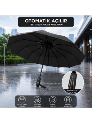 Mubx 12 Telli Otomatik Şemsiye Rüzgara Dayanıklı Güçlü Iskelet Yapılı Dayanıklı Şemsiye