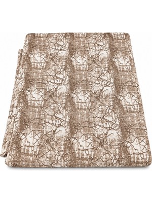 Mandaş Süngerli Ipeksi Kadife Kaymaz Koltuk Örtüsü (170X210) - Damarlı Kreme Kahve