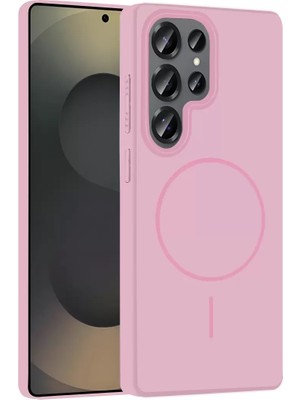Bezos Galaxy S25 Ultra Broş Magsafe Kapak - Pembe