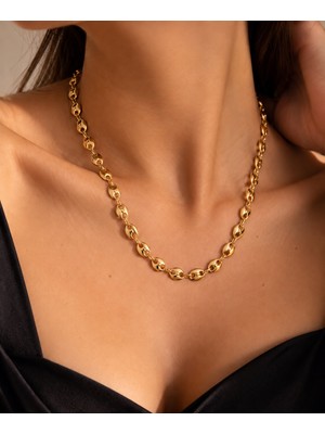 Hotchic Hotchıc Zarif Gold Kapsül Zincir Çelik Kolye