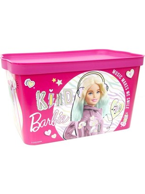 Tuffex Barbie Lisanslı 24 Litre Hazneli Kapaklı Oyuncak Kutusu ve Organizatör