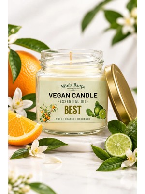 Mini Bahçe Aromaterapi Vegan Soyawax Mumu,  Best , Portakal ve Bergamot,  75GR