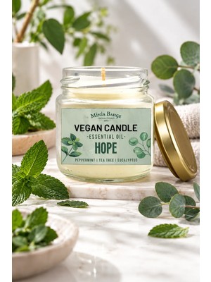 Minia Bahçe Aromaterapi Vegan  Soyawax Mumu, Umut - Hope- Çam, Nane, Okaliptus ve Çay Ağacı- , 75GR