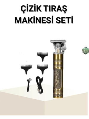 Astraltech T Bıçaklı Profesyonel Çizik Tıraş Makinesi Seti – 120 Dakika Kullanım, Şarjlı & Kablolu